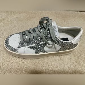 Golden Goose— size 36 aka 6— white and silver glitter